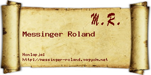 Messinger Roland névjegykártya